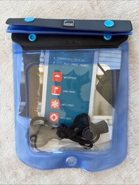 Blue Waterproof Phone Pouch Case - Universal Submersible Sleeve